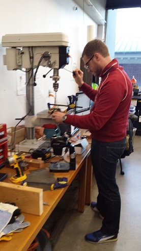 Joe Drilling Hole on Top of Moineau Extruder 2